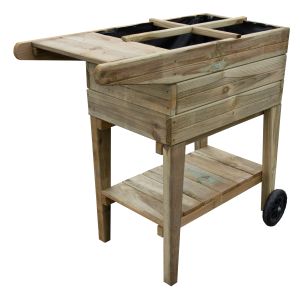 Rect. potting bench on wheels + tablet - S7290
