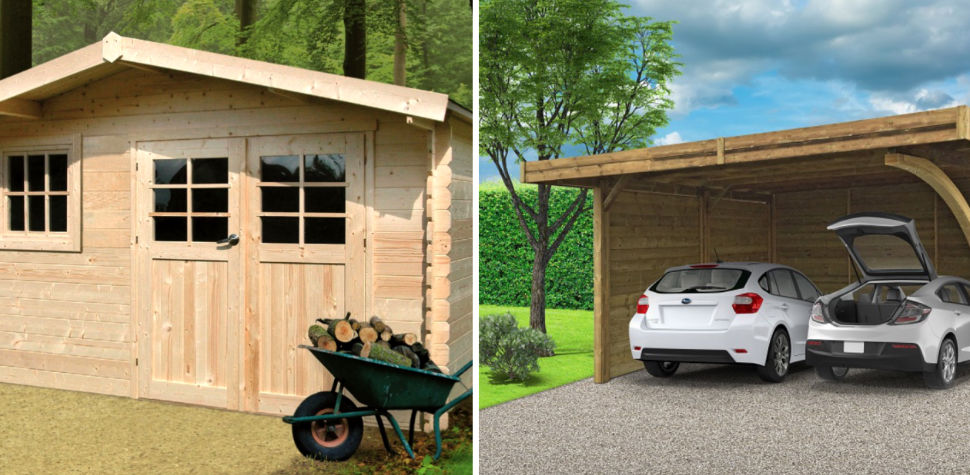 Carport bois SOLID 15m²